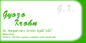 gyozo krohn business card